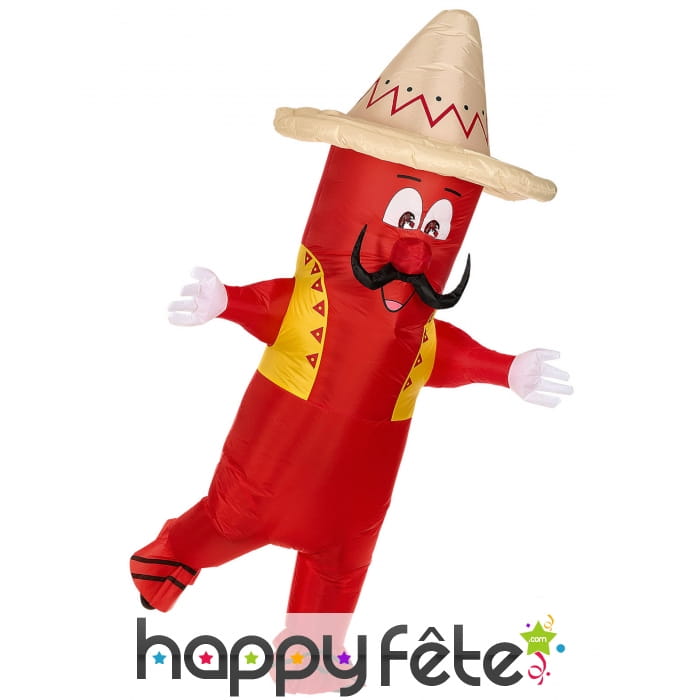 Costume de piment mexicain gonflable pour adulte