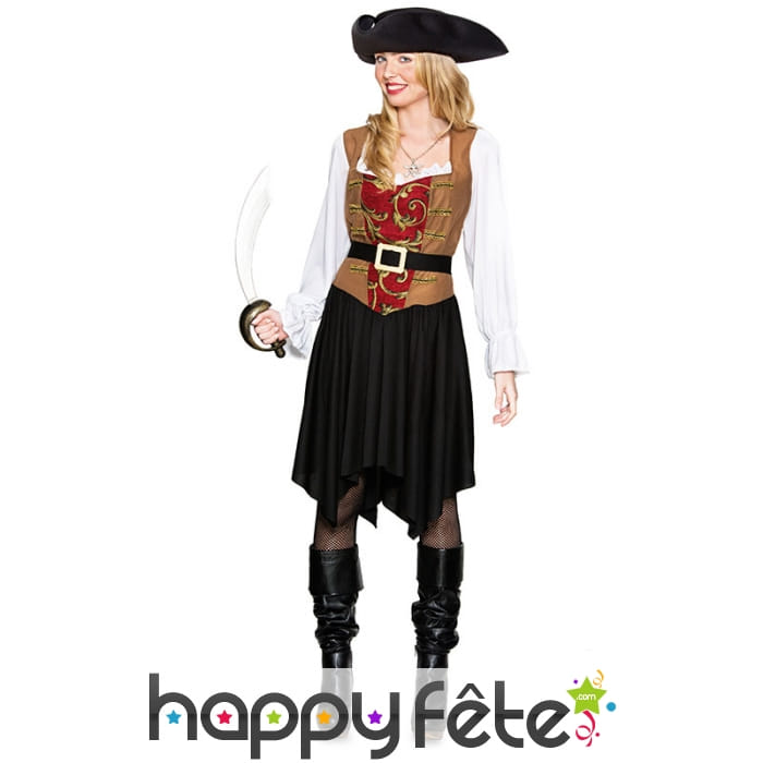 Costume de pirate avec arabesques pour femme