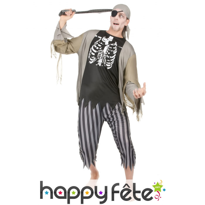 Costume de pirate squelette zombie