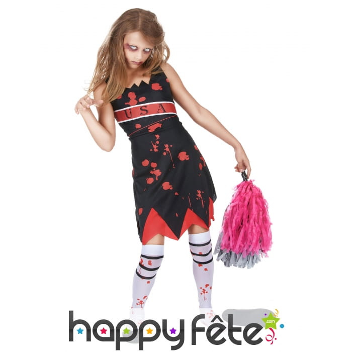 Costume de pompom girl zombie pour enfant