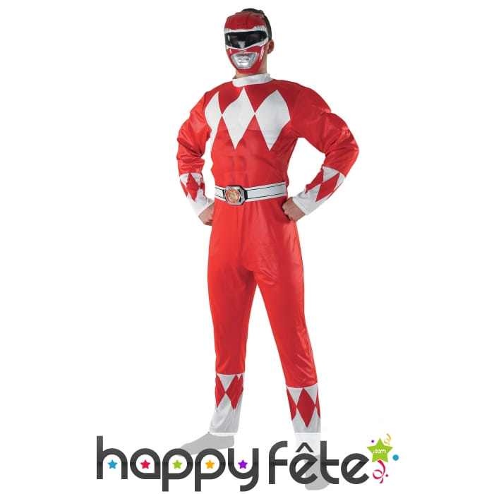 Costume de power Rangers rouge pour homme