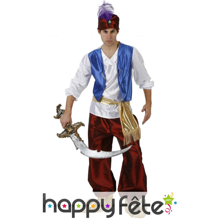 Costume de prince arabe avec pantalon et gilet