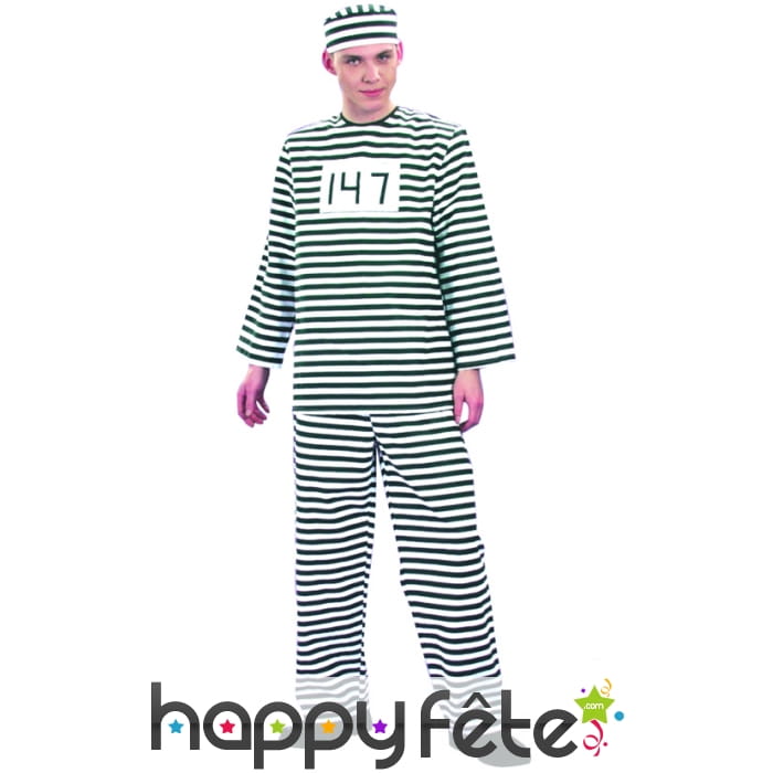 Costume de prisonnier rayer