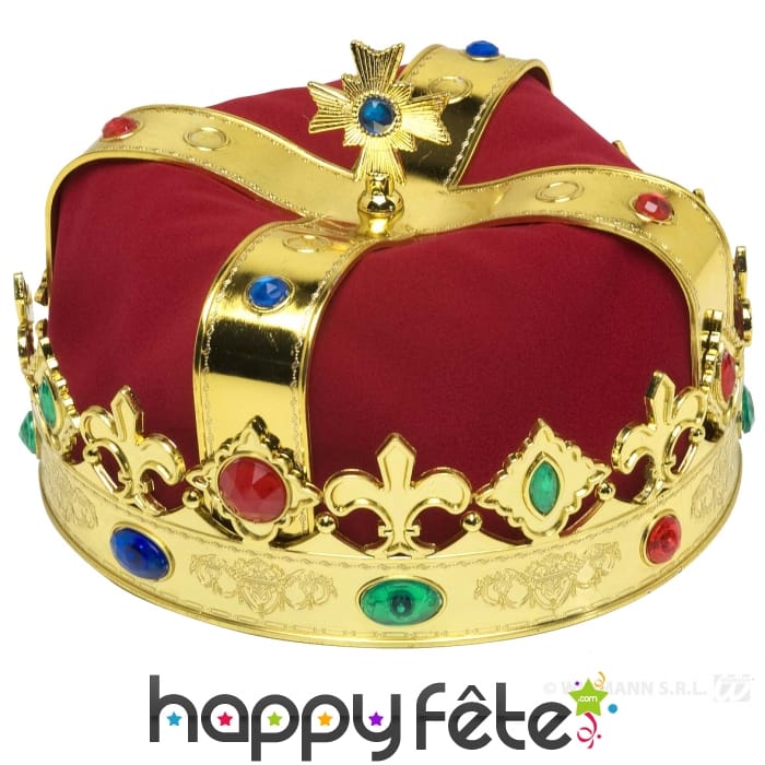 Couronne de roi avec fausses pierres précieuses