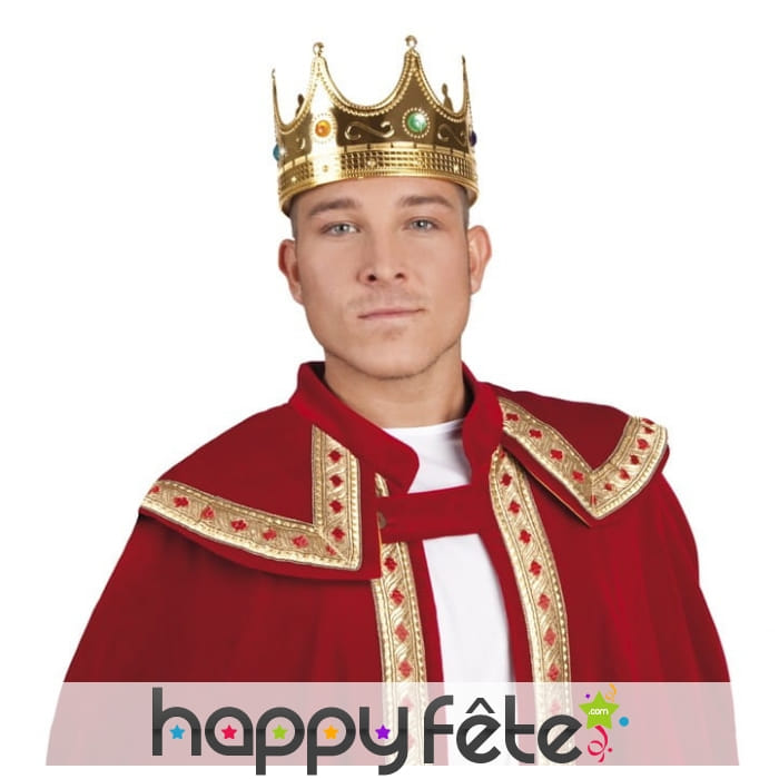 Couronne de roi dorée pour adulte