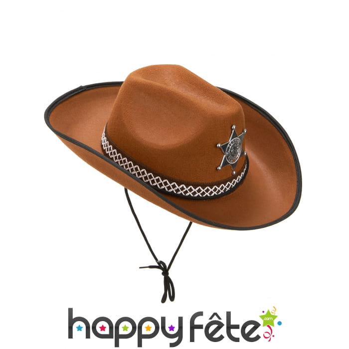 Chapeau de sherif marron pour adulte