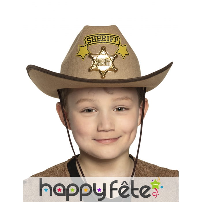 Chapeau de shériff avec étoile pour enfant