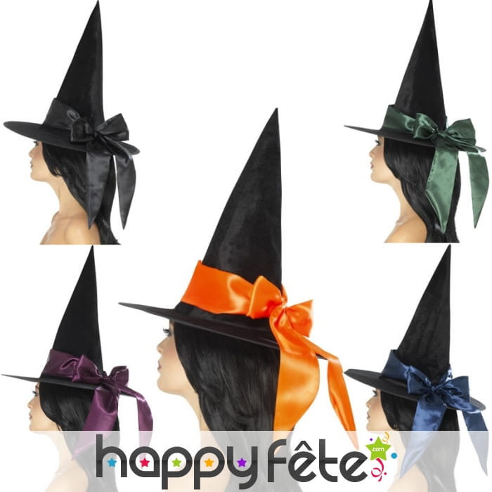 Chapeau de sorcière avec ruban coloré