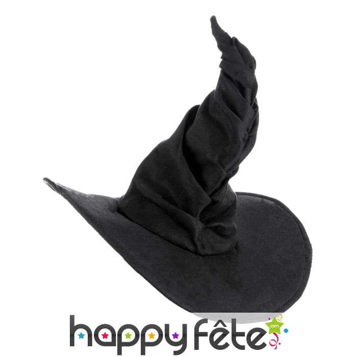 Chapeau de sorcière noir effet velours