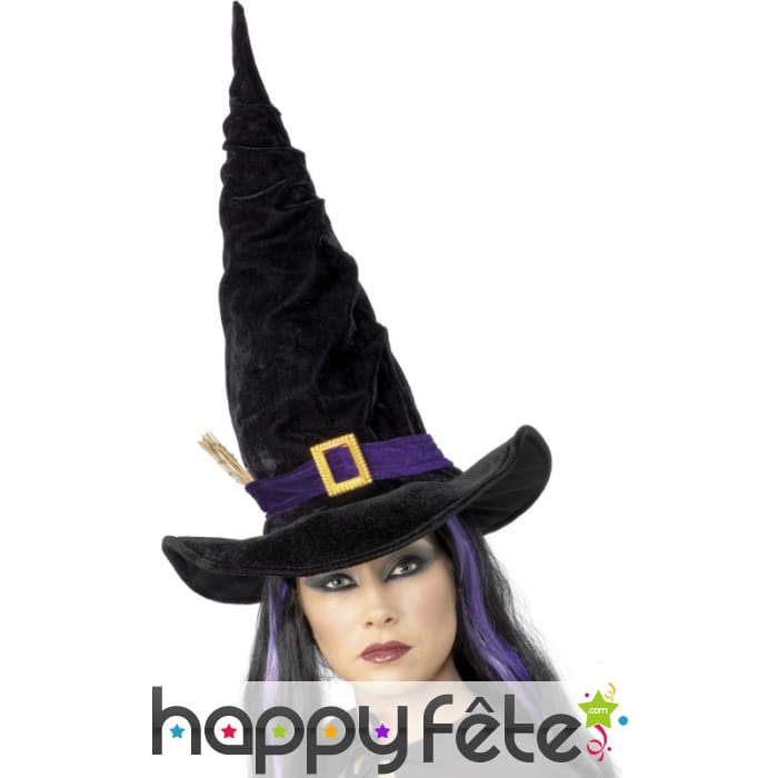 Chapeau de sorcière noir et violet
