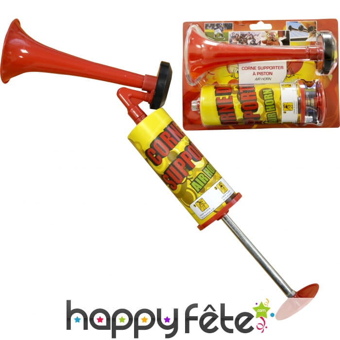 Corne de supporter à piston