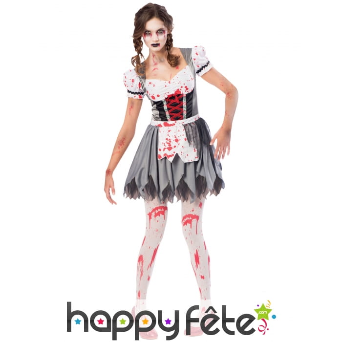 Costume de serveuse bavaroise zombie