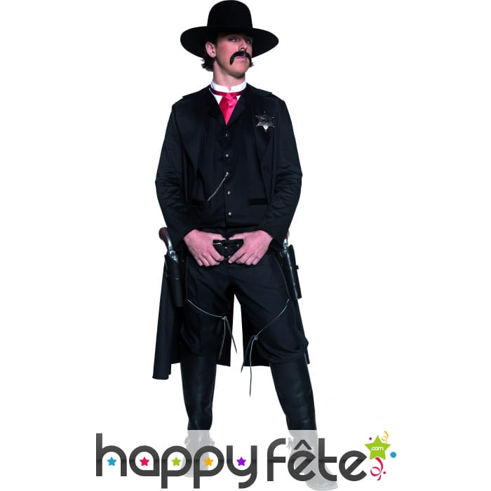 Costume de sheriff du western noir