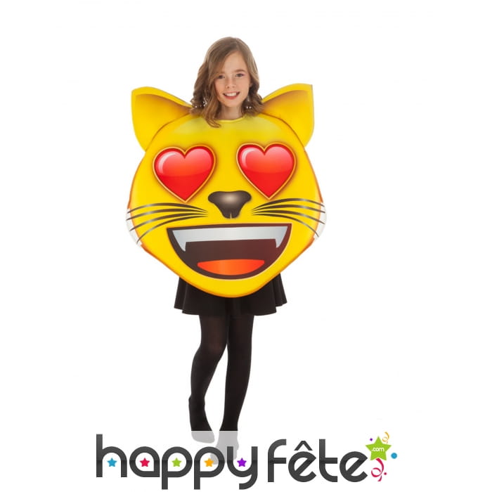 Costume de smiley chat amoureux pour enfant
