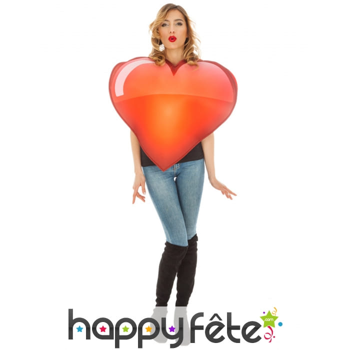 Costume de smiley coeur pour adulte