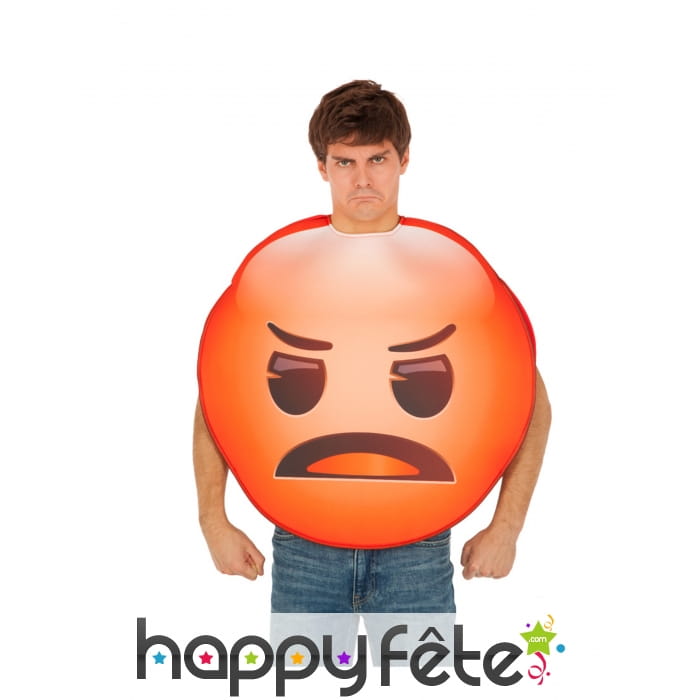 Costume de smiley colère rouge pour adulte