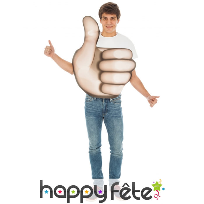 Costume de smiley pouce en l'air pour adulte
