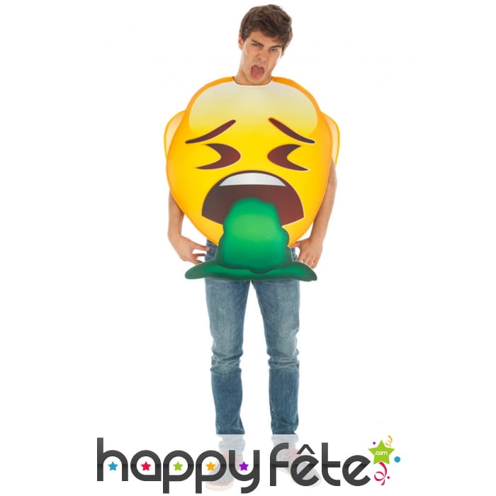 Costume de smiley qui vomit pour adulte