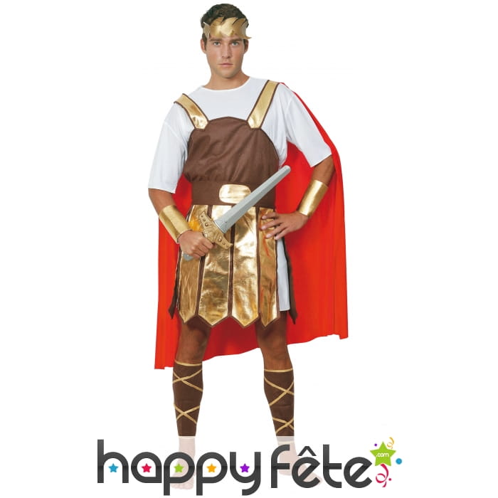 Costume de soldat romain avec cape rouge