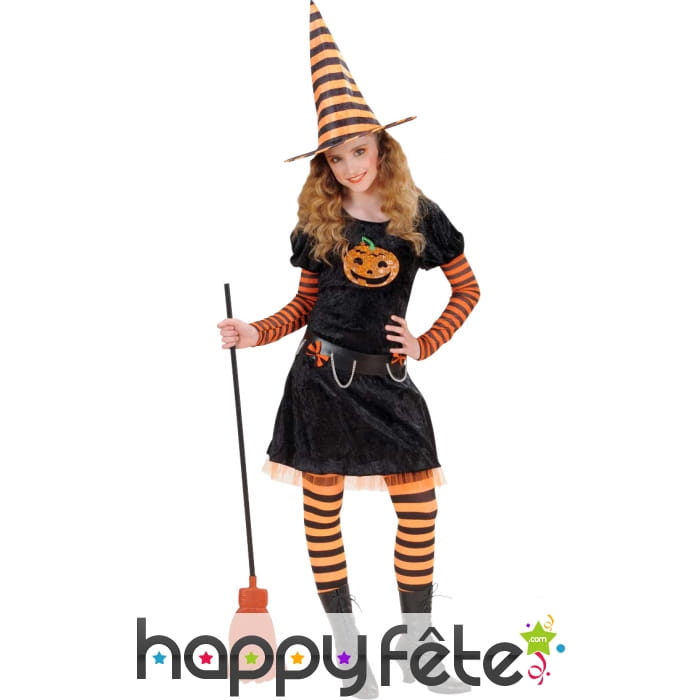 Costume de sorcière citrouille
