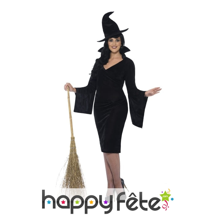 Costume de sorcière noire grande taille