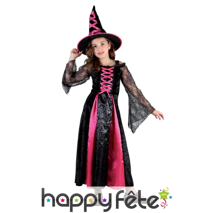Costume de sorcière rose pour enfant