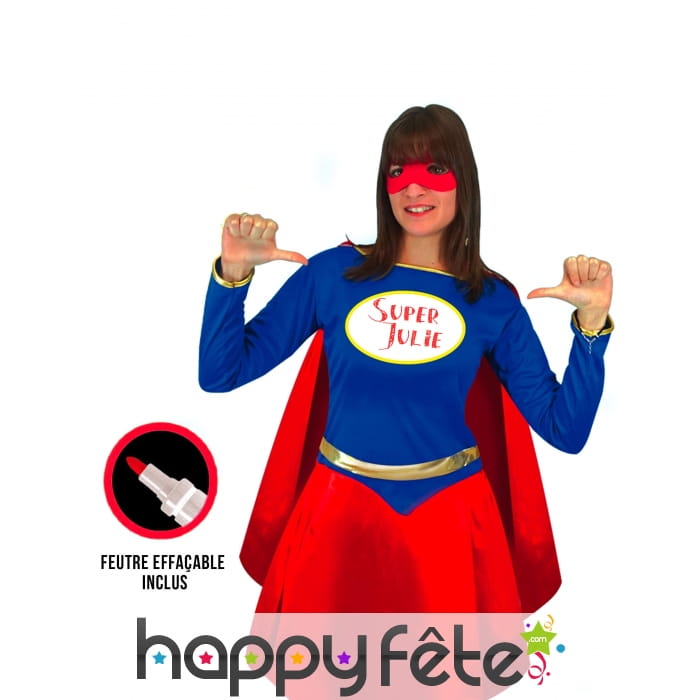 Costume de super héro personnalisable pour femme
