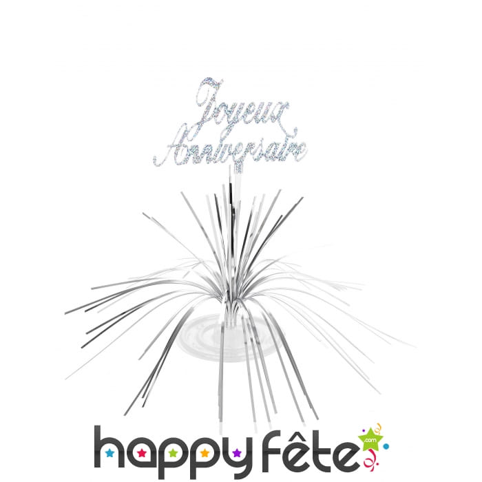 Centre de table Joyeux Anniversaire argenté