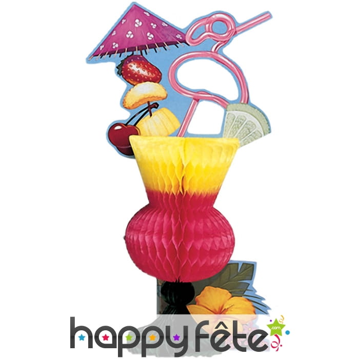 Centre de table verre à cocktail en papier