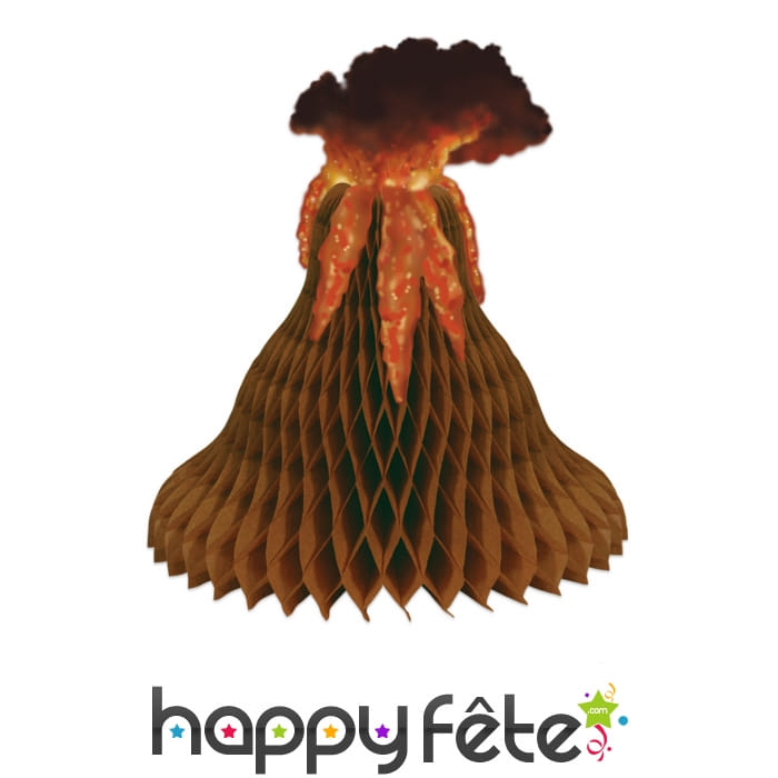 Centre de table Volcan en papier alvéolé