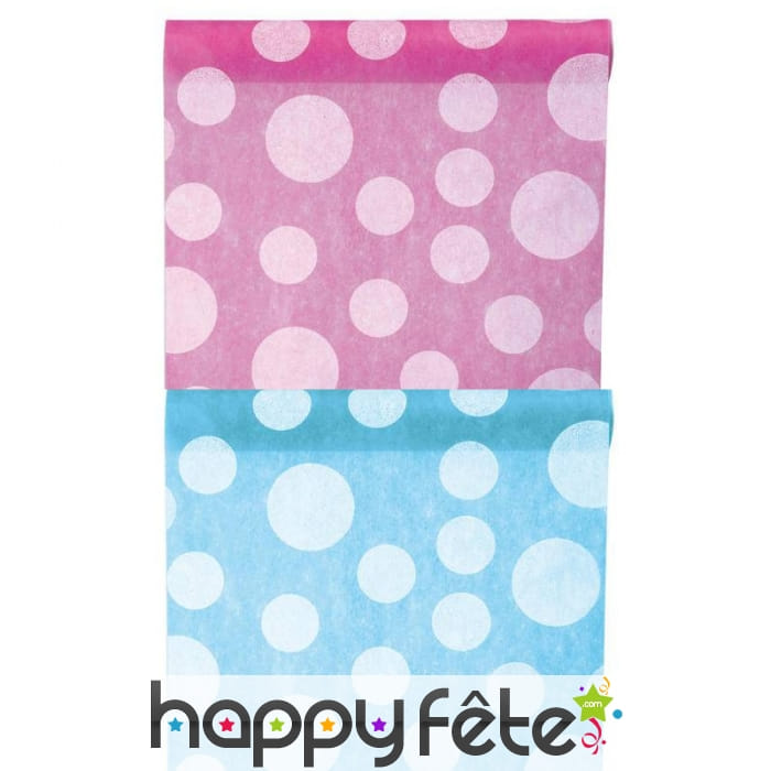 Chemin de table à gros pois, en polyester