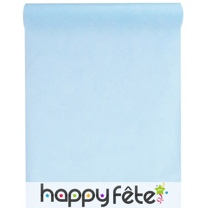 Chemin de table bleu clair de 10 m