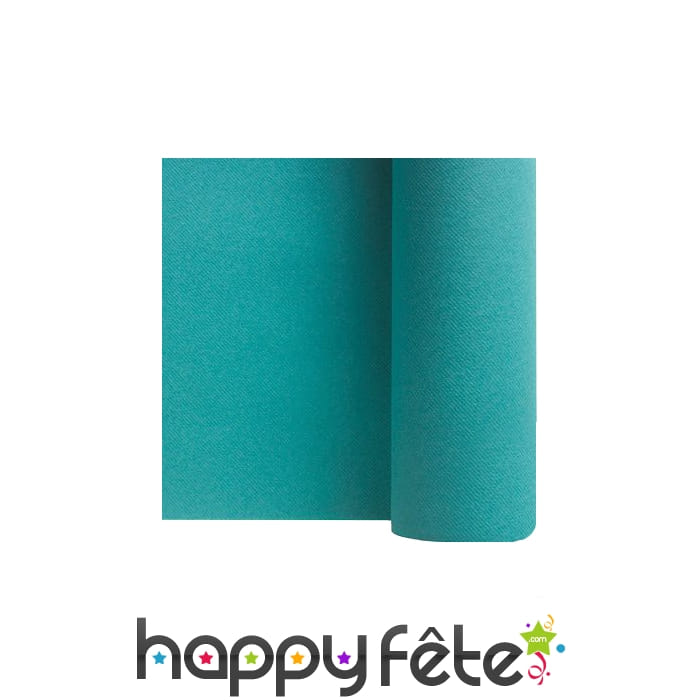 Chemin de table bleu lagon en rouleau