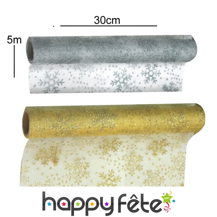 Chemin de table flocons et paillettes