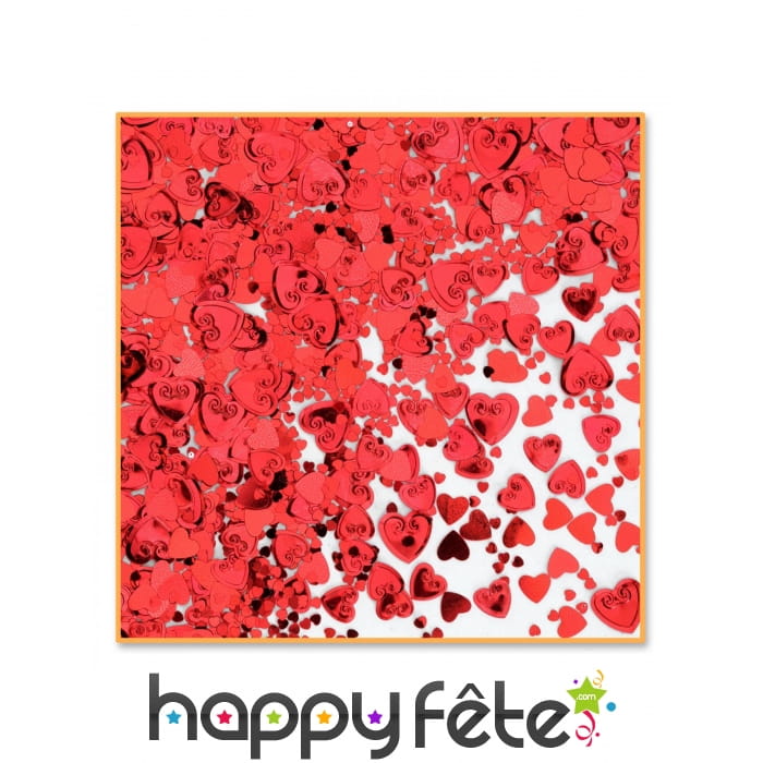 Confettis de table coeurs rouges, 14gr