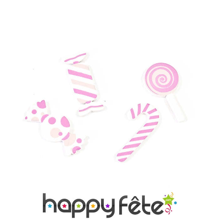 Confettis de table en forme de confiseries roses