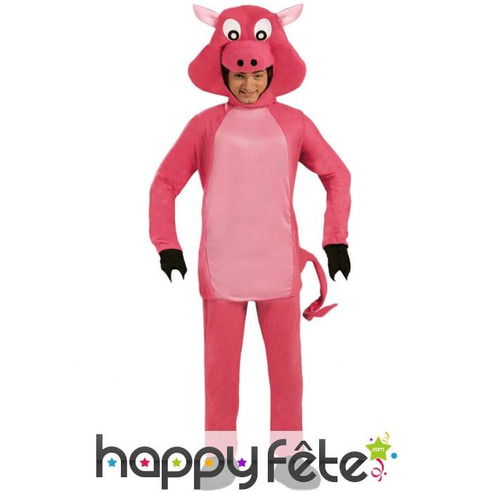 Combinaison d'un cochon rose pour adulte
