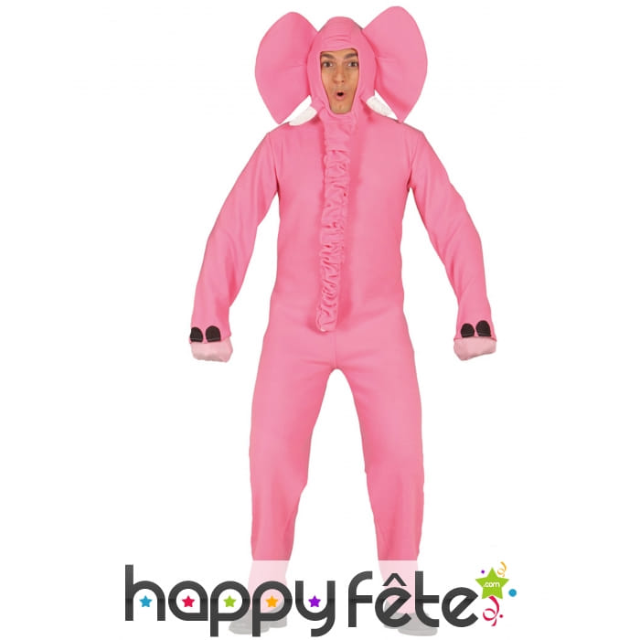 Combinaison d'un éléphant rose pour adulte