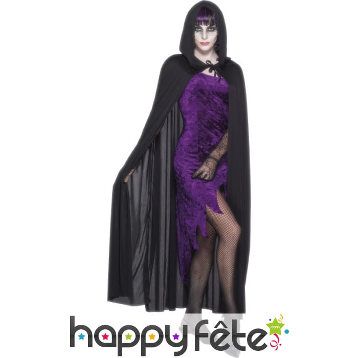Cape de vampire avec capuche noire