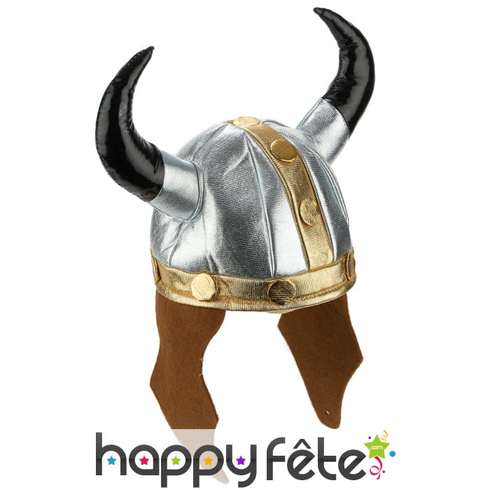 Casque de viking métallique avec cornes