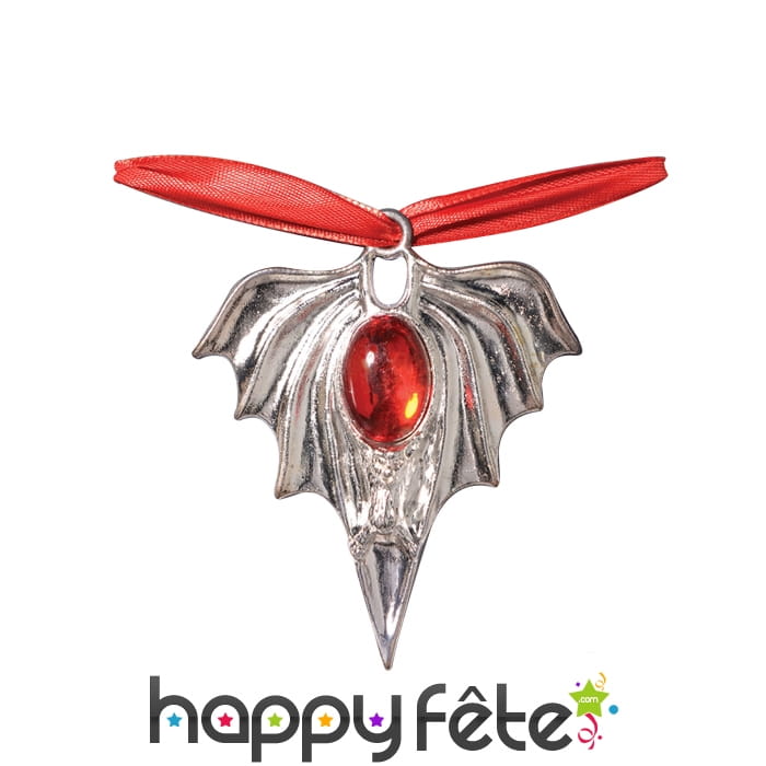 Collier de vampire avec médaillon et pierre rouge