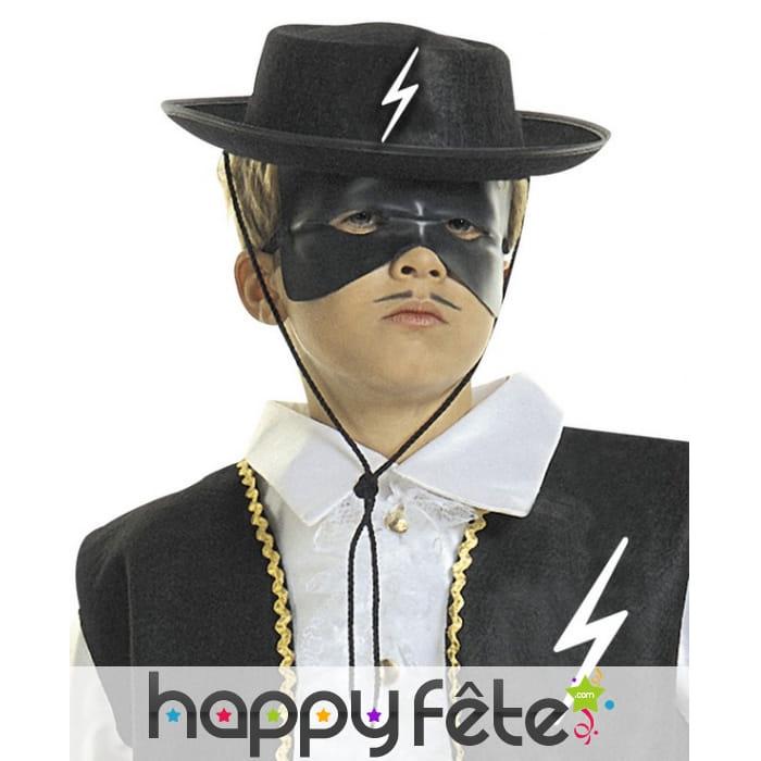 Chapeau de zorro noir pour enfant