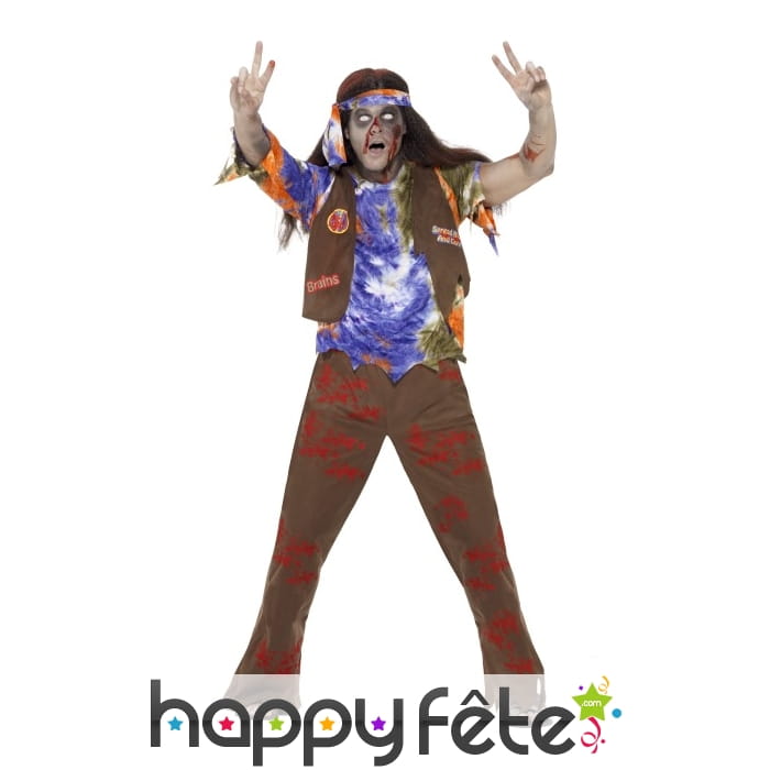 Costume de zombie hippie pour homme