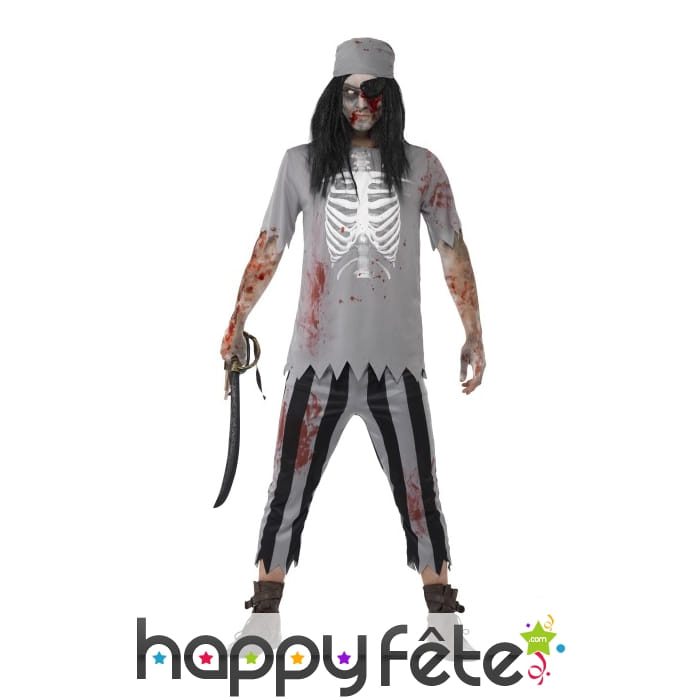 Costume de zombie pirate pour homme