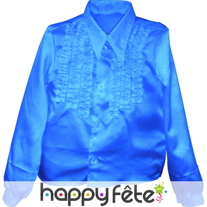 Chemise enfant à super ruches bleue
