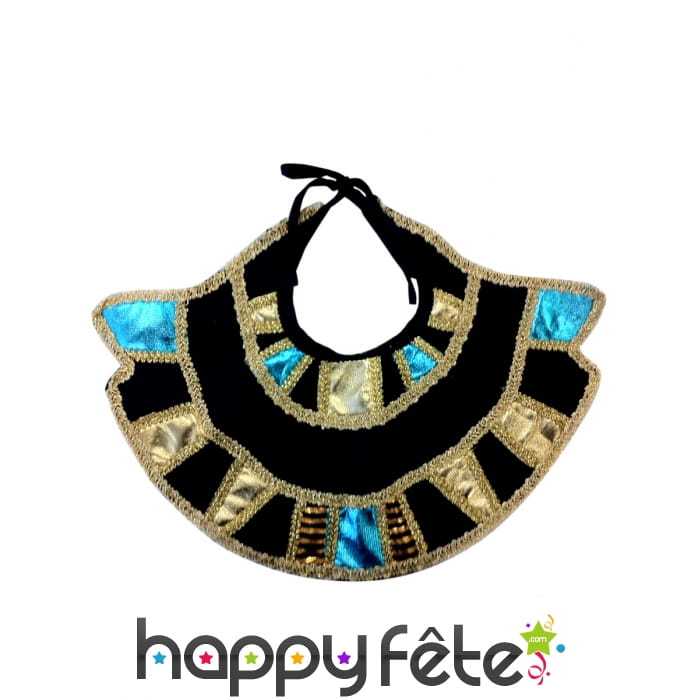 Col égyptien brodé noir et doré