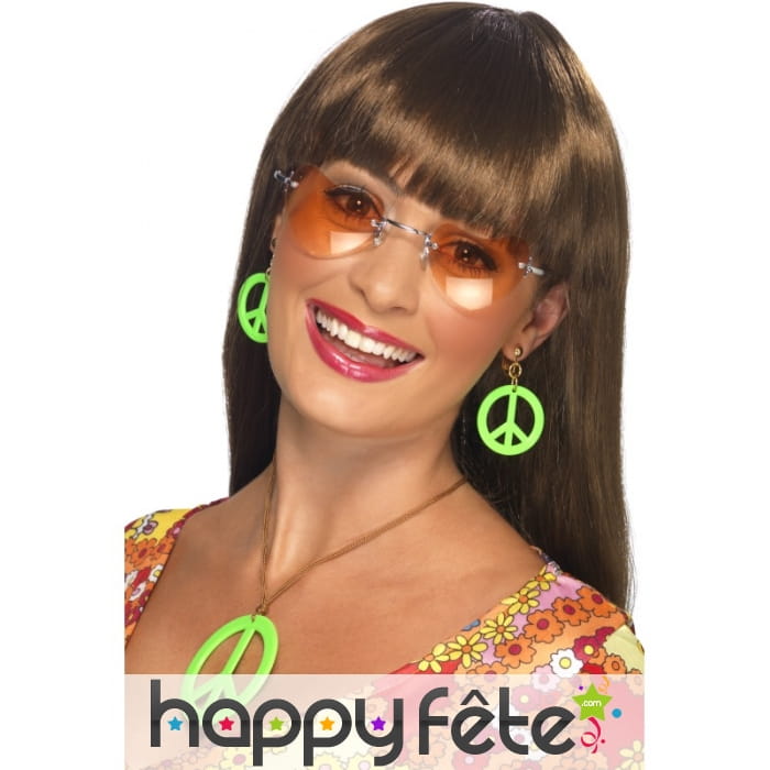 Collier et boucles d'oreilles hippie