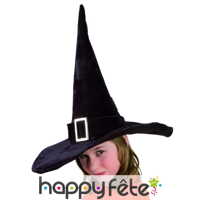 Chapeau enfant de sorciere en velours brillant