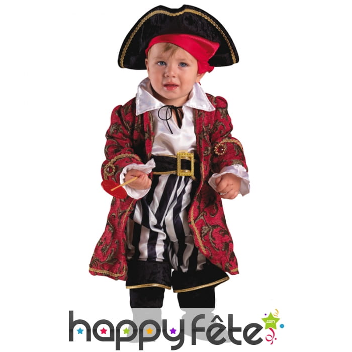 Costume élégant de bébé capitaine pirate