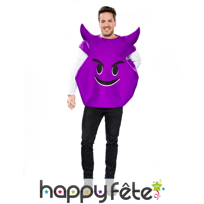 Costume émoticône de diable violet pour adulte